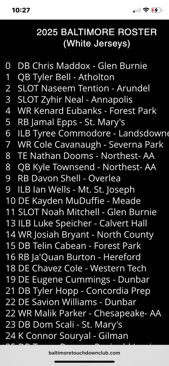 d1_noahhh's tweet photo. Blessed to be apart of the Baltimore Touchdown Club 29th Annual Senior All-Star game Tommorow @BTC_1988 
Watch Link: https://t.co/3ZiFdBv7Li https://t.co/7oDZd5uxcQ
