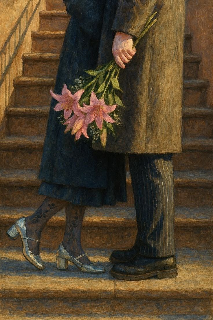 "I'm at your door with your favorite flowers. "
