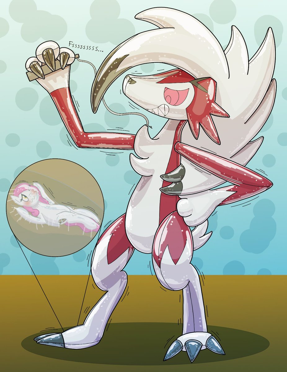 Here's a picture for Mephiles37, asking for their pony character under the paw of a massive inflatable Lycanroc.

It might be (very) late for thanksgiving, but that doesn't mean there can't be parade balloons around still, right?