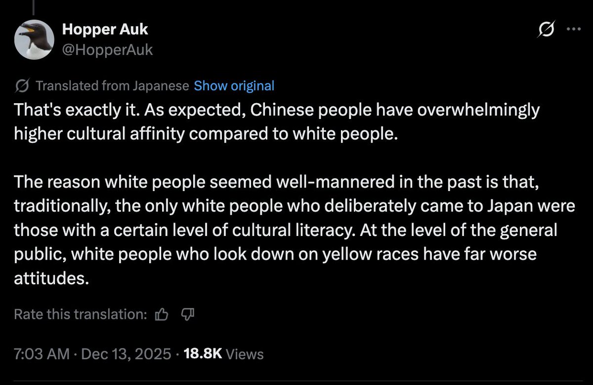 日元疲软和《排华法案2.0》对白人在日本的声誉造成了灾难性的打击。伙计们，你们派出的可不是最好的人……