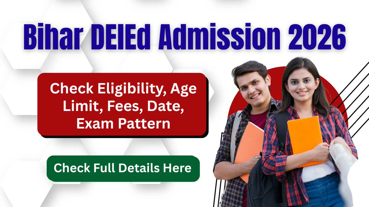 SarkariLabh's tweet photo. 📢 Bihar DElEd Admission 2026 शुरू!
🎯 12वीं के बाद Teacher बनने का मौका
🎓 Eligibility: 12th Pass
🖥️ Exam Mode: CBT
📄 Exam Pattern + Syllabus Available
🔗 Apply Online Link नीचे👇
https://t.co/FIjdcYGA6Q

🚀 आज ही आवेदन करें!

#Bihar #BiharDeled #DElEdAdmission #admission #BSEB https://t.co/3yoGuBFgou
