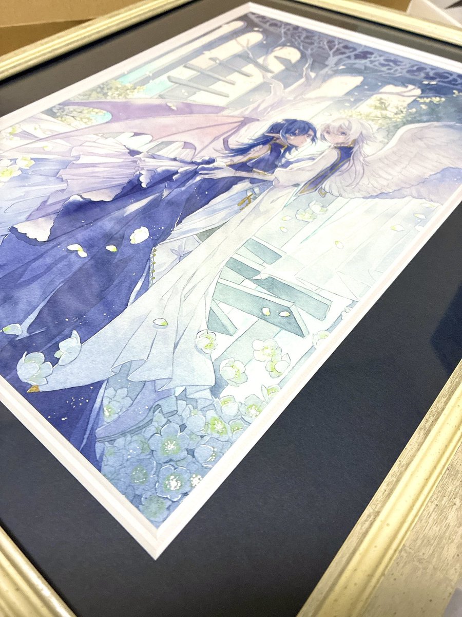 c*o様 天使のsweetリース　　絵画原画 天使・悪魔展の作品を送り出して来ました。新作3枚描きたかったけど2枚