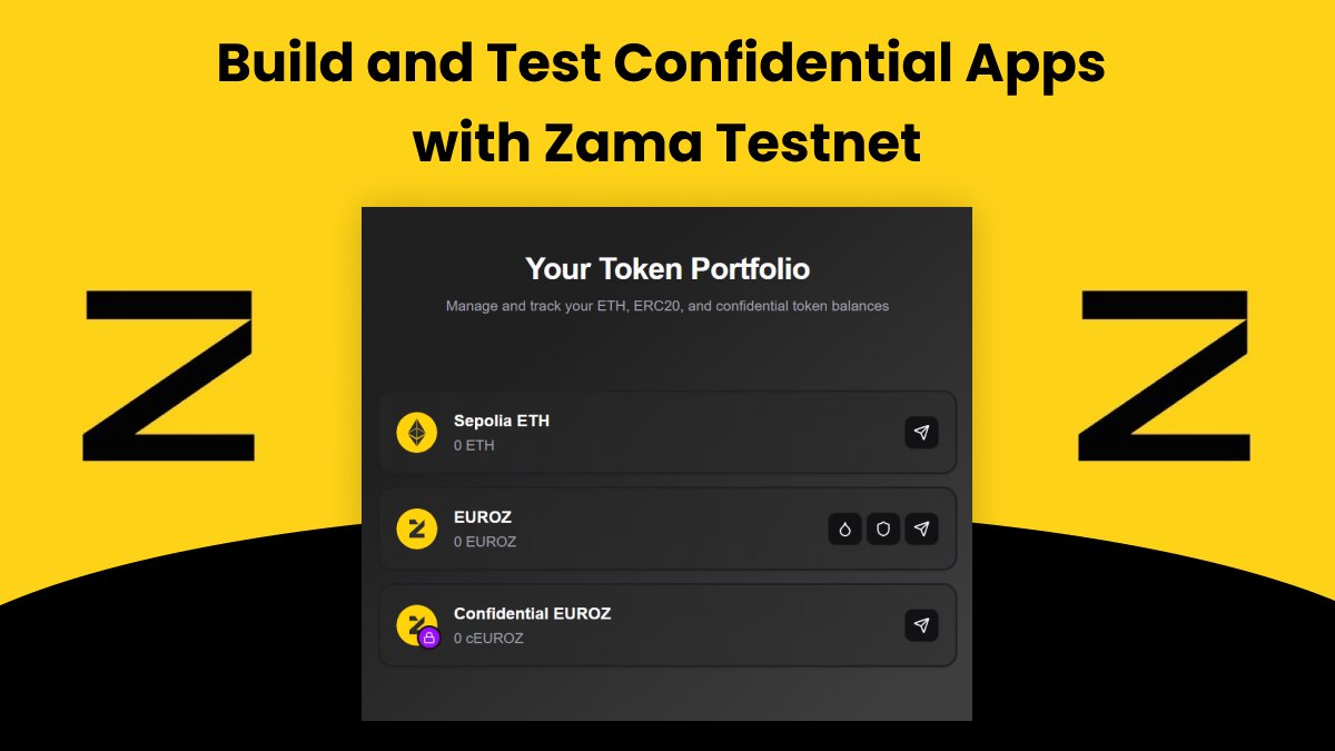Arcskyyy's tweet photo. What Is the Zama Public Testnet (Confidential Token)?

The @zama Public Testnet is a live playground for developers and users to explore confidential blockchain transactions powered by Fully Homomorphic Encryption (FHE) before the mainnet goes live. This isn’t a simulation, it’s a real public network where you can test encrypted token transfers, deploy private contracts, and interact with new privacy-first blockchain tech. 

Testnet Highlights & Why It Matters
🟧 FHE in action
On Zama’s testnet, users can send encrypted tokens and balances without revealing amounts or wallet activity publicly, proving how privacy can work onchain at scale. 
🟧 Built on the Zama Protocol
The testnet runs on the Confidential Blockchain Protocol, a system tailored to keep data encrypted end-to-end while maintaining blockchain security and verifiability. 
🟧 Stress tested by the community
When it launched, community usage grew so fast that it handled millions of encrypted transactions and had over a million FHE operations processed, showing strong real-world engagement. 
🟧 Explore encrypted token transfers with demo apps
Platforms like ConfidentialToken show how encrypted token portfolios and transfers work, demonstrating privacy features live on the testnet. 

What You Can Do on the Testnet
Here’s what the public testnet lets you try:
🟧 Private transfers: send encrypted tokens without revealing amounts or balances. 
🟧 Deploy and test confidential contracts: developers can explore privacy-enabled smart contracts using FHEVM. 
🟧 Experiment with new apps: ecosystem builders are launching demos for confidential DeFi, voting systems, and encrypted auctions. 

It’s a place to play, learn, and break things, all to help make the mainnet more secure and bulletproof when it launches. 

Testnet Achievements & Stats
Since its public launch on July 1, 2025, the testnet has seen:
🟧 Millions of encrypted transactions processed.
🟧 Tens of thousands of confidential smart contracts deployed.
🟧 A growing number of wallets interacting with the protocol.
🟧 Multiple ecosystem demos built on top of it. 

This shows real traction and adoption before mainnet, a strong signal that private blockchain tech is ready for broader use. 

Why You Should Care
The Zama Public Testnet lets anyone, not just developers — explore the future of confidential blockchain apps. Instead of public transaction data that everyone can see, Zama uses FHE to keep inputs, outputs, and contract states encrypted end-to-end, while still letting the chain verify correctness and security. 

What’s Next?
The testnet continues to evolve with performance upgrades, audits, and more tools, all leading to the mainnet launch expected by the end of 2025. After that, the Zama Protocol aims to expand to other networks and bring confidential blockchain tools to developers around the world. 

Try Now : https://t.co/4Hf2tBRopR