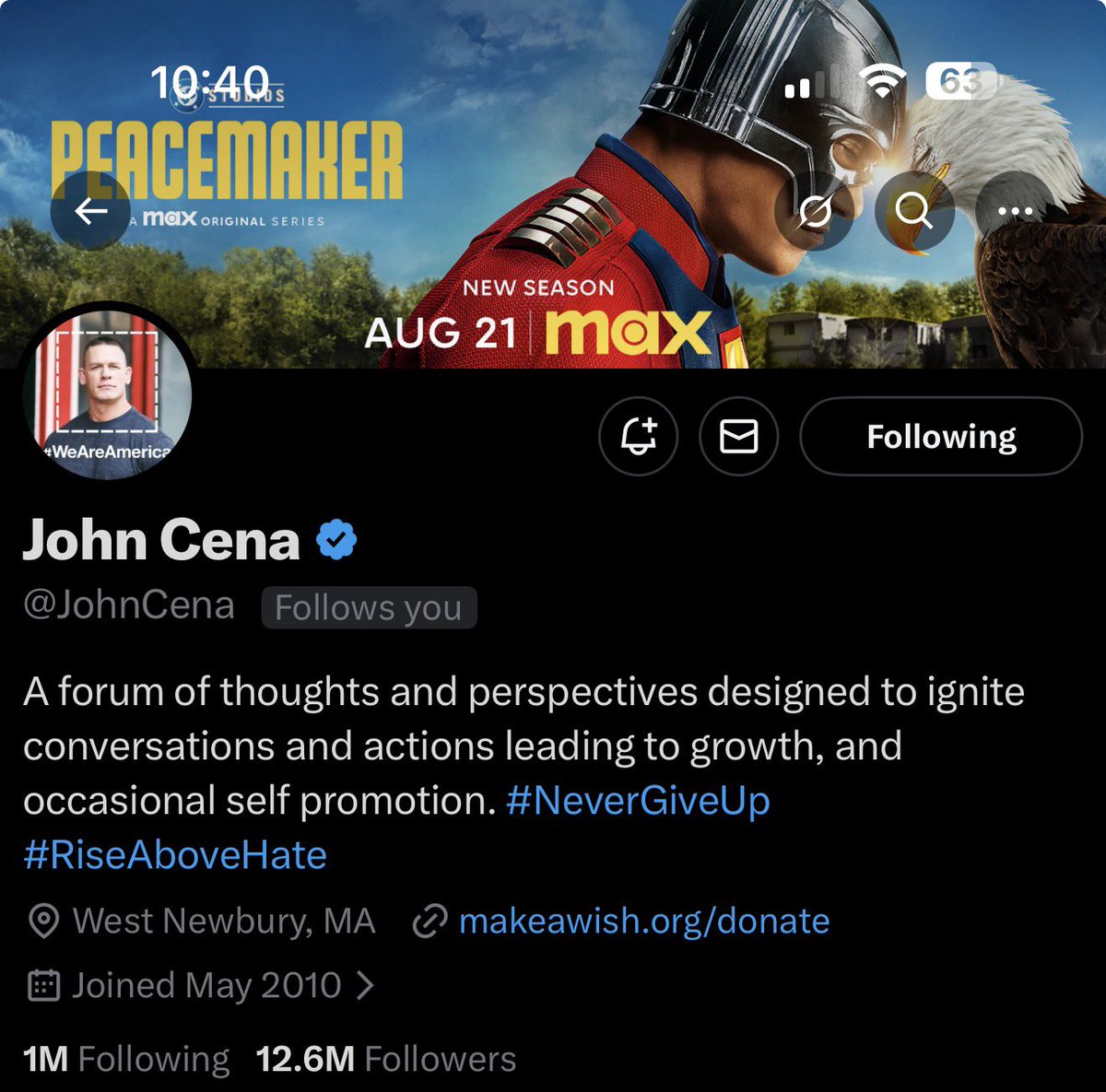 Shocked how it all ended but what an amazing career!  I will never forget the day when I got a follow from one of my all time favorites <a href="/JohnCena/">John Cena</a>!!