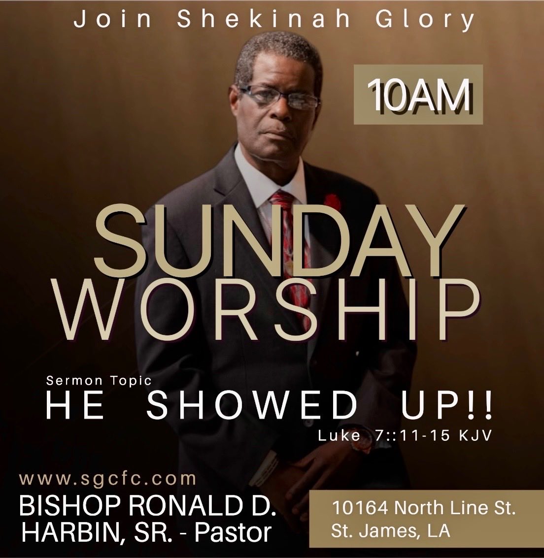 drharbim's tweet photo. Join The Shekinah Glory Christian Fellowship Church for our Sunday Morning Worship Service at 10am https://t.co/8kHAbsWBJ2