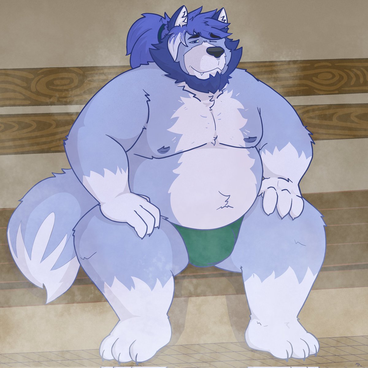 MinchoPistacho's tweet photo. El buen @lobito_grisaro5 disfrutando una tarde en el sauna ♨️ 

Gracias por el apoyo al canal uwu 🐼❣️ https://t.co/erENMcA5VX