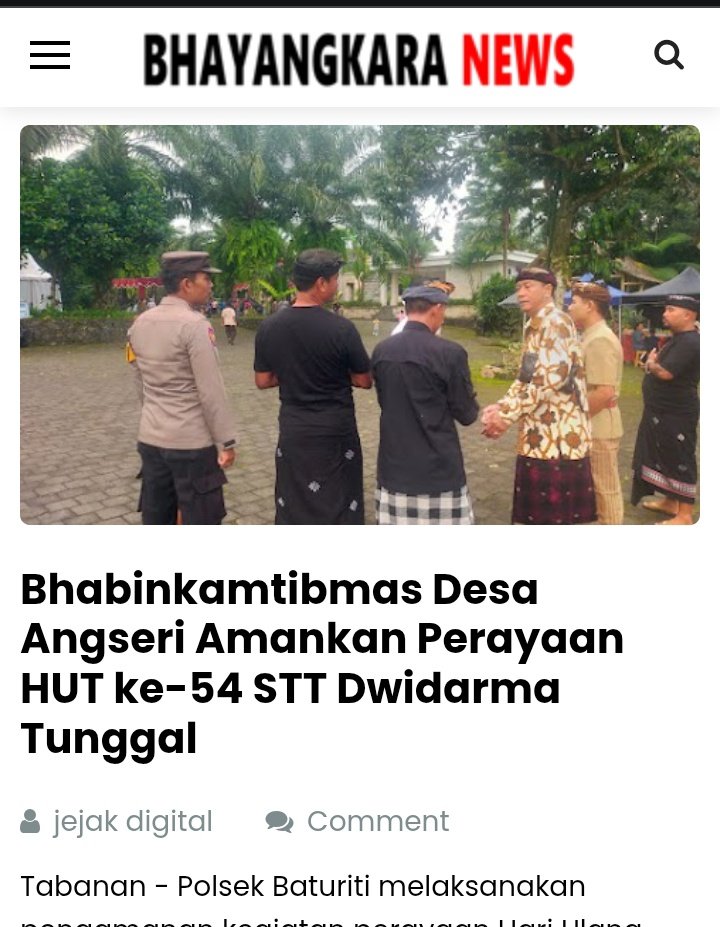 Bhabinkamtibmas Desa Angseri Amankan Perayaan HUT ke-54 STT Dwidarma Tunggal
bhayangkaranews.net/2025/12/bhabin…