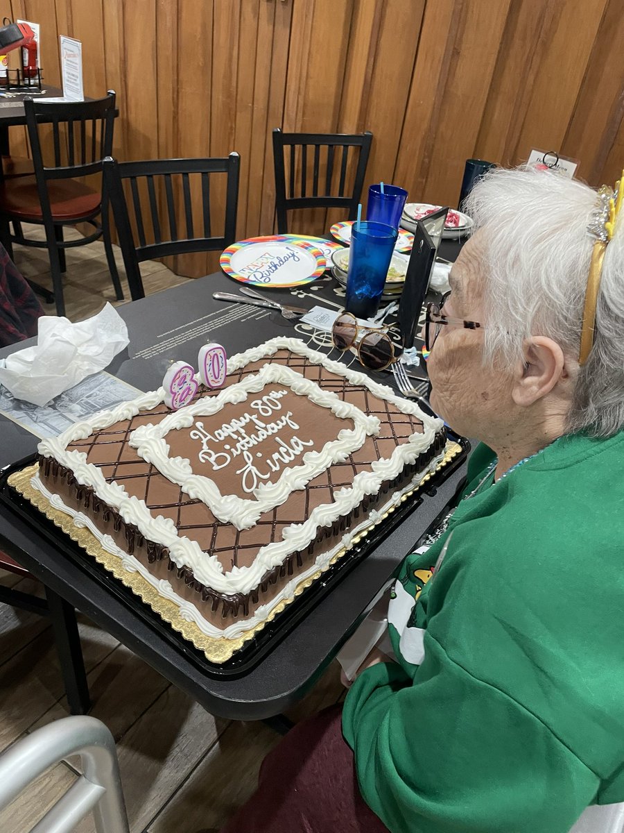 We celebrated my aunt’s birthday early today!  She and my mother were born in Christmas Eve. She’ll be 80!!