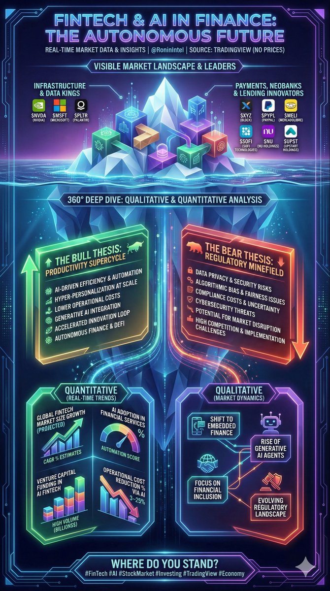 RoninIntel's tweet image. Your portfolio needs to wake up. ☕️
The old guard is sleeping while AI rewrites the rules of money. We aren't just talking about faster transactions; we're talking about autonomous finance. 🤖💸
I mapped the ecosystem using real-time data. From the infrastructure kings to the…