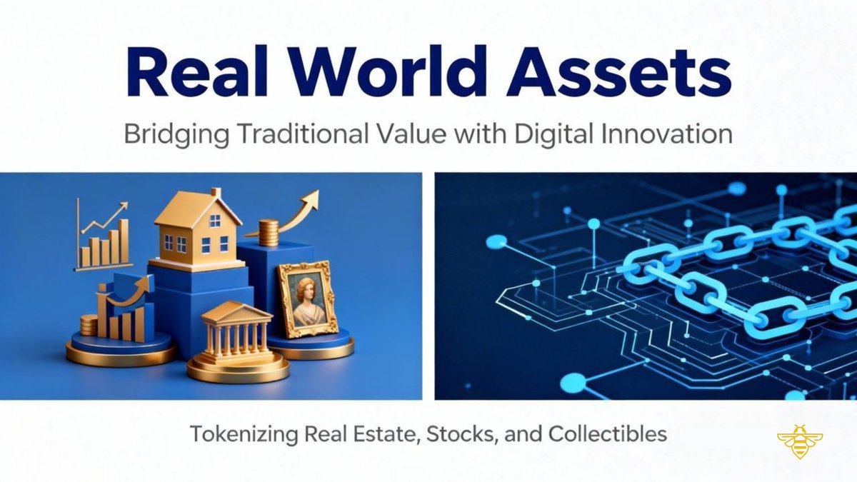 🧵 What is RWA (Real World Assets)?

RWA refers to tokenizing real-world assets and bringing them on-chain, enabling them to be traded, used, or invested in through blockchain technology.

#RWA #RealWorldAssets #Tokenization #Web3 #DeFi #Crypto #BeeProtocol
