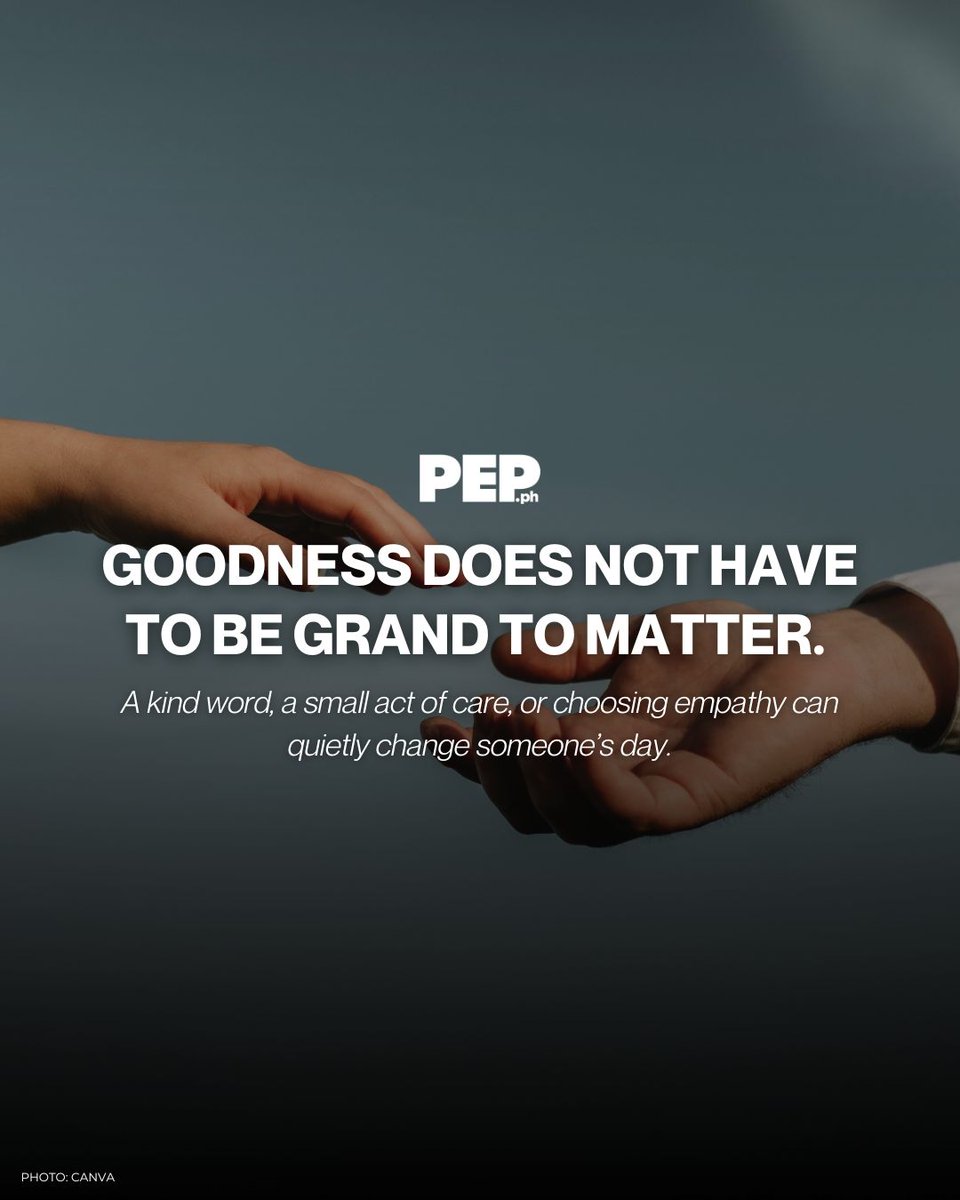 PEPalerts's tweet image. Today is a reminder that goodness does not have to be grand to matter. A kind word, a small act of care, or choosing empathy can quietly change someone’s day. Let us choose to do more good today, and every day. 💛 

#MoreGoodToday #ChooseKindness #SpreadGood