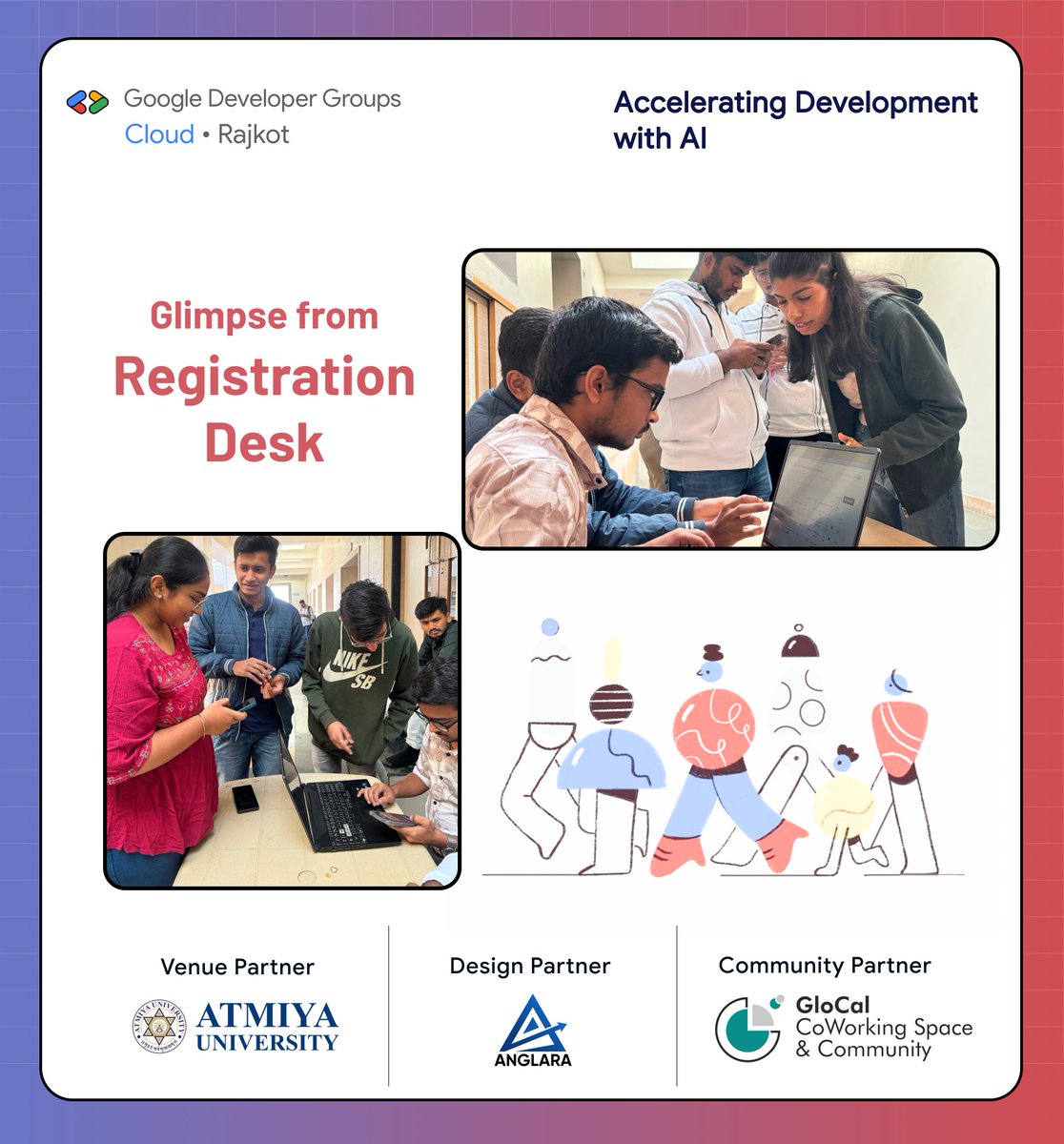 Registration Starts!🚀
Stay tuned for more updates🚨
#gdgcloudrajkot 
#atmiya_university
#GoogleAI