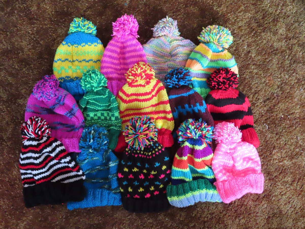 hapandcarol's tweet photo. #HAPPINESS is knitting toques to keep heads warm on cold winter days and giving them away to those who need them. #toques #donations #coldweather #winter https://t.co/Ga8KNTmXx6
