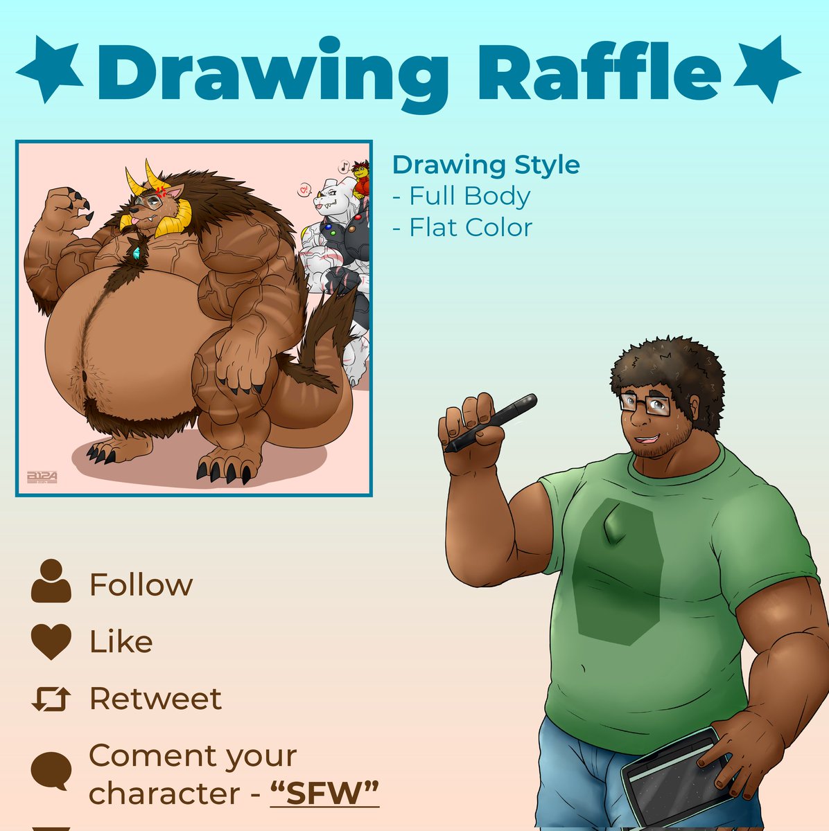 Motivated by the festive spirit, I will hold a small raffle gift.

God willing, if things go well, I'll do the drawings via Stream.

Good luck and happy holidays! 🌟🎄🎁