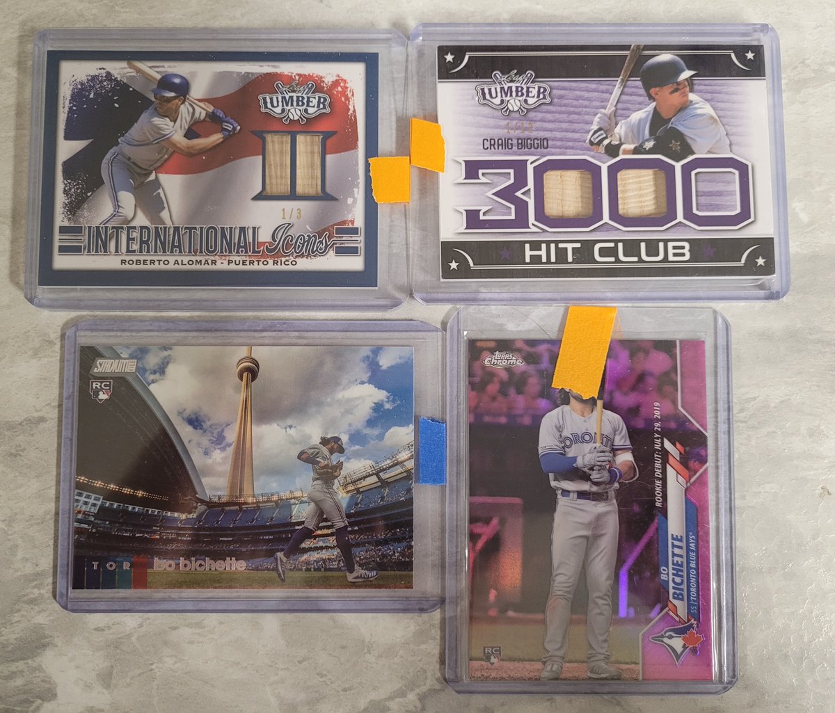 FlyingVCards's tweet image. 🚨 #FlyingVCards #StackSale Lot #459 🚨 

$25/each

Stadium club is the CN tower SP rookie

Stack rules pinned to profile 😃