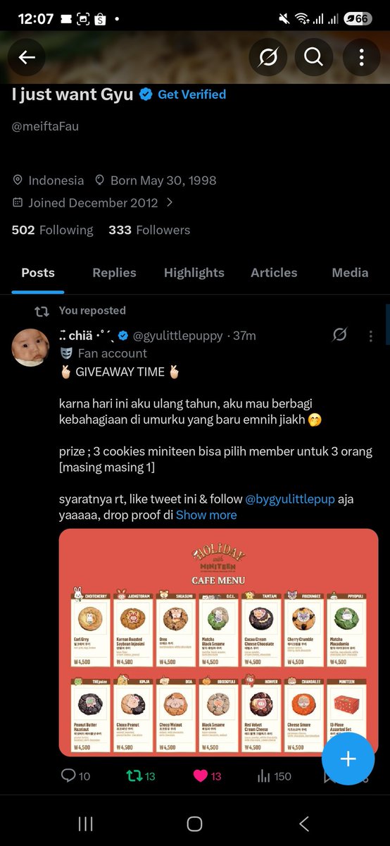 meiftaFau's tweet photo. @gyulittlepuppy @bygyulittlepup Happy birtday ka chia 🫶🏻 https://t.co/xDS04IaJWB