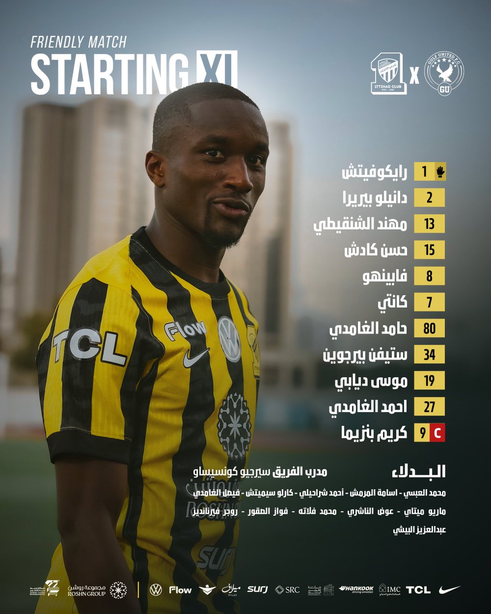 قائمة الفريق الكروي للقاء الودي ⚽️📋
#النمور_في_دبي