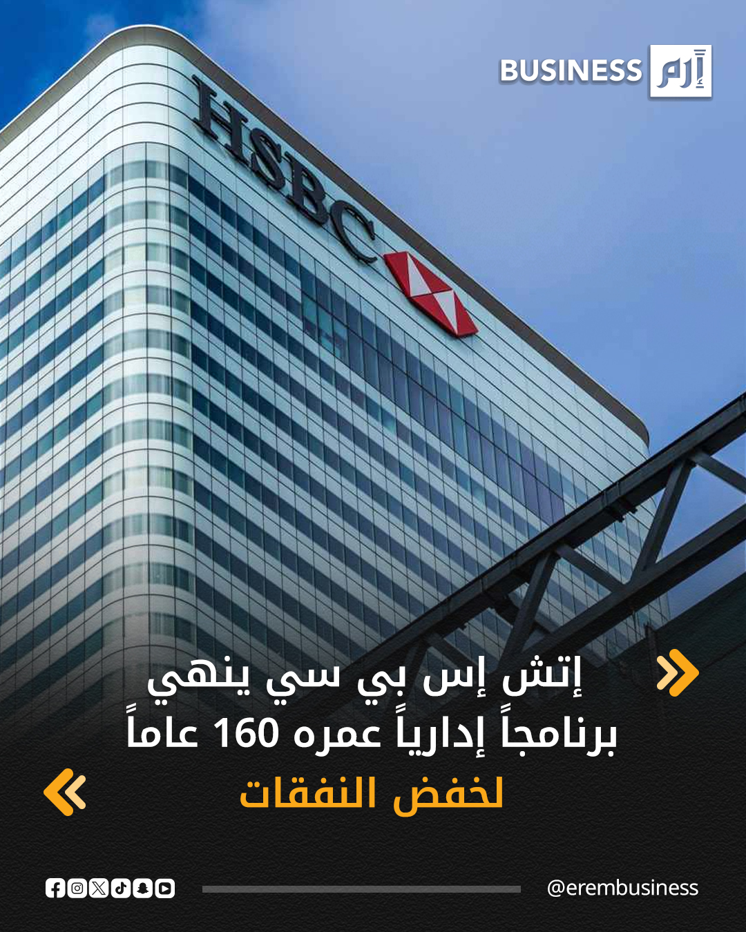 أغلق بنك «إتش إس بي سي» برنامجاً إدارياً يعود تاريخه إطلاقه إلى تأسيس البنك قبل 160 عاماً، وذلك في أحدث جهود خفض التكاليف التي يبذلها أكبر بنك في أوروبا.. ونقلت صحيفة فايننشال تايمز عن مصادر مطلعة على الأمر، الخميس، قولها إن البنك أغلق برنامج المدير الدولي، الذي يعمل من خلاله على تنشئة وتطوير الجيل القادم من المديرين التنفيذيين 