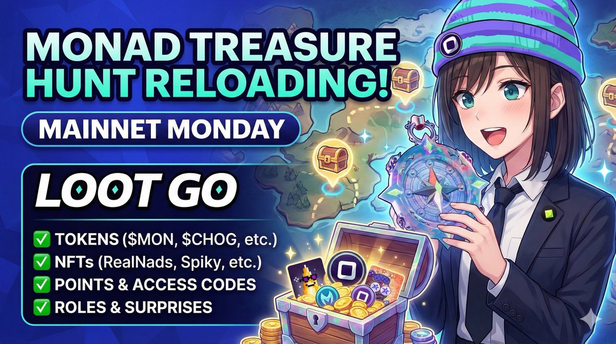 kujou_monad's tweet image. 🔥Monad Treasure Hunt is BACK on Mainnet🔥

Treasures spawning all over the map from Monday 🗺️
$MON, $CHOG, NFTs, points, roles, access codes… and more 👀

Walk. Collect. Win.

👉lootgo.app/app
Invite code : momentum

#Monad #LootGO #TreasureHunt