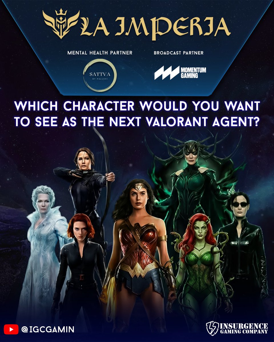 IGCgamin's tweet photo. Who's your pick for the next Valorant Agent? Let us know in the comments

La Imperia
📅 December 19, 20, 21
▶️ IGCGamin YT Channel (Link in Bio)

#IGCImperia #Valorant https://t.co/sYKwshIIyN