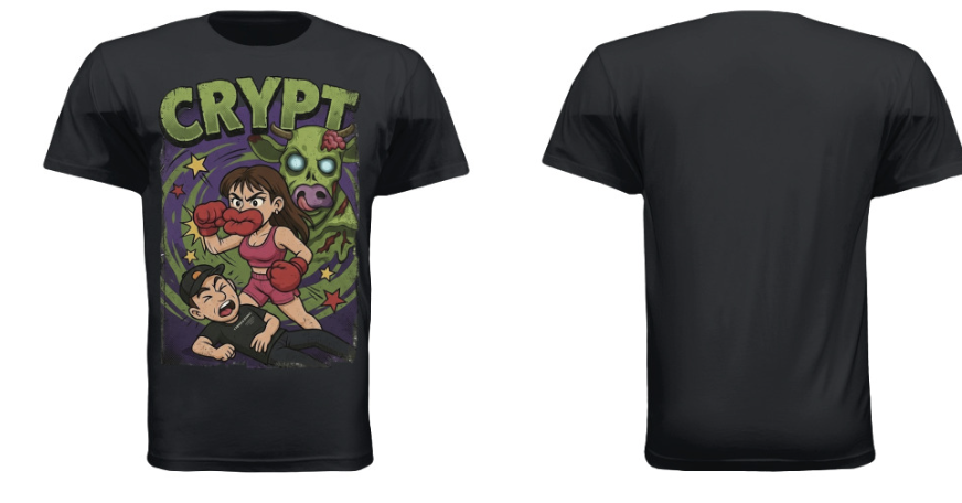 JHOLDZZ's tweet photo. Some cool designs for @LolCowCrypt merch which I've ordered this week. Hopefully will be able to give away some free merch on some shows this week! https://t.co/xOK7BymOmK