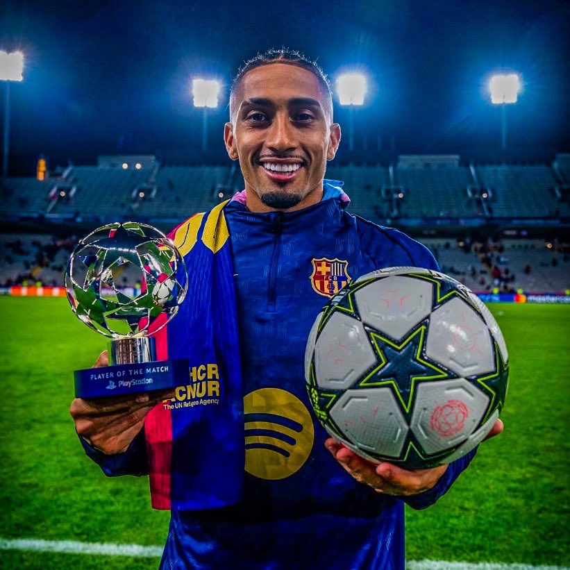 Bigi_Chima's tweet photo. Raphinha’s move to Barcelona wasn’t random.

In 2022, he left Leeds United for Barça in a deal worth about €58m including add-ons. He was 25 years old then, coming off two strong seasons where he carried a struggling Leeds side with goals, assists and relentless work rate.

And Barcelona weren’t the only ones interested.

Chelsea wanted him. Arsenal wanted him. Tottenham were watching.
Staying in the Premier League was the easier option.

Instead, Raphinha chose Barcelona a club under pressure, financial strain, and constant scrutiny. No guarantees. No comfort.

Fast forward to today, he’s 29 years old. More experienced, more tested, having played through criticism, rotation and debate yet still fighting, still taking responsibility.

That’s why that transfer matters.
Not hype. Not convenience. Mentality.