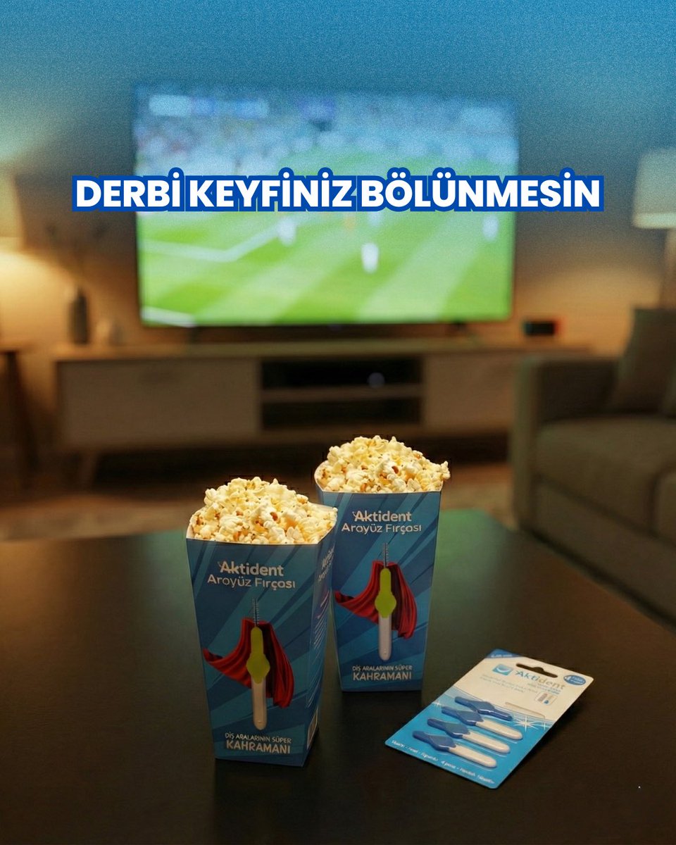 ⚽ Derbi keyfinizi diş aralarına kaçan atıştırmalıklar bölmesin!

Bükülebilir yapısı ve farklı boyut seçenekleriyle Aktident Arayüz Fırçası, azı dişleri dahil ulaşılması zor bölgelere kolayca ulaşır.

Maç heyecanı sürerken gülüşünüz kesintisiz devam etsin! 🦷

#Aktident #Derbi