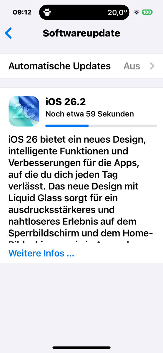 Ich gehöre ja zum „Team Sicherheit“. Entsprechend bin ich nie einer der ersten, der neue Systemversionen installiert. Heute war es soweit: Ich habe #ios262 aufgespielt. Fühlt sich gut an. Danke #Apple #SOR #Internetexperte