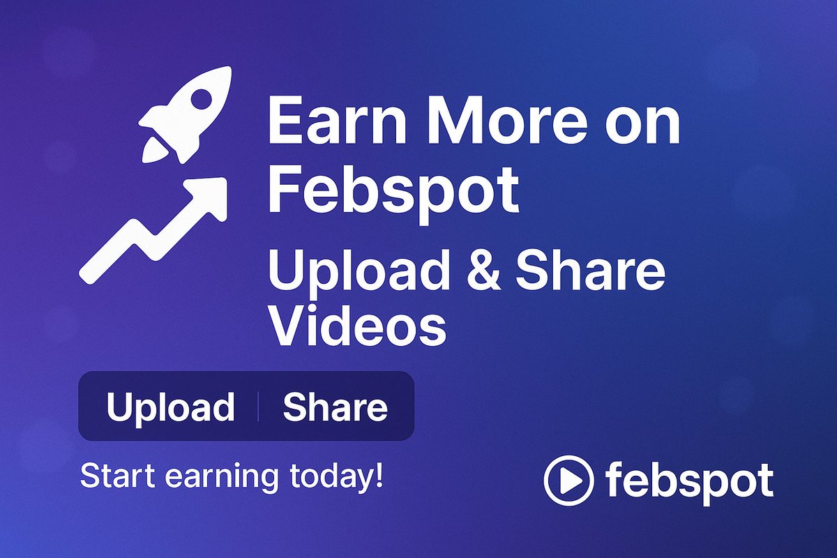 febspot's tweet image. 🚀 Earn More on Febspot — Upload &amp;amp; Share Videos
We’re excited to announce new earning opportunities on Febspot! Creators now get paid for uploading videos and for sharing them using the Share button. CPM payments up to $10. febspot.com