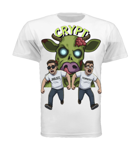 JHOLDZZ's tweet photo. Some cool designs for @LolCowCrypt merch which I've ordered this week. Hopefully will be able to give away some free merch on some shows this week! https://t.co/xOK7BymOmK