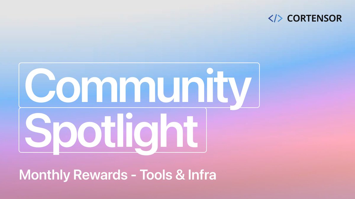 cortensor's tweet photo. 💡 Community Spotlight - Monthly Reward: Tools & Infrastructure

Each month, we reward community members who maintain and improve the critical tools and infrastructure that keep Cortensor's decentralized network running.

This month's recipients:
🔹 @01_choose – Community RPC Node
🔹 @ItsMeCryptality – Node Monitoring Bot

These contributions help node operators and developers onboard, monitor, and maintain reliable performance - making the network more resilient, accessible, and efficient.

📌 Access these tools or contribute your own: 🔗 https://t.co/GYEQt4BNLl

Thank you to all builders driving the decentralized AI movement forward. More spotlights next month.

#Cortensor #AI #DePIN #CommunitySpotlight #MonthlyReward