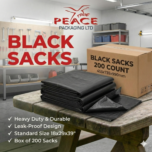 PeacePackaging's tweet photo. Don't let leaks and tears slow you down. Our Standard Black Sacks are engineered for durability and heavy-duty use. 

Key Features: 
✅ Various Sizes
✅ Leak-Proof Design 
✅ Heavy Duty &amp; Durable

Read more https://t.co/MPqW3770uW https://t.co/MpJ4NfI97l