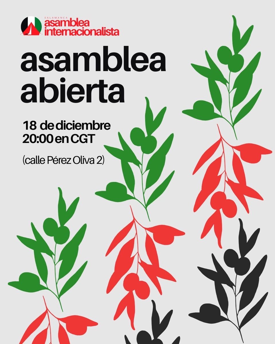 El próximo jueves, a las 20h, te invitamos a  nuestra asamblea abierta.

¡La lucha contra el imperialismo continúa!

✊🇵🇸
