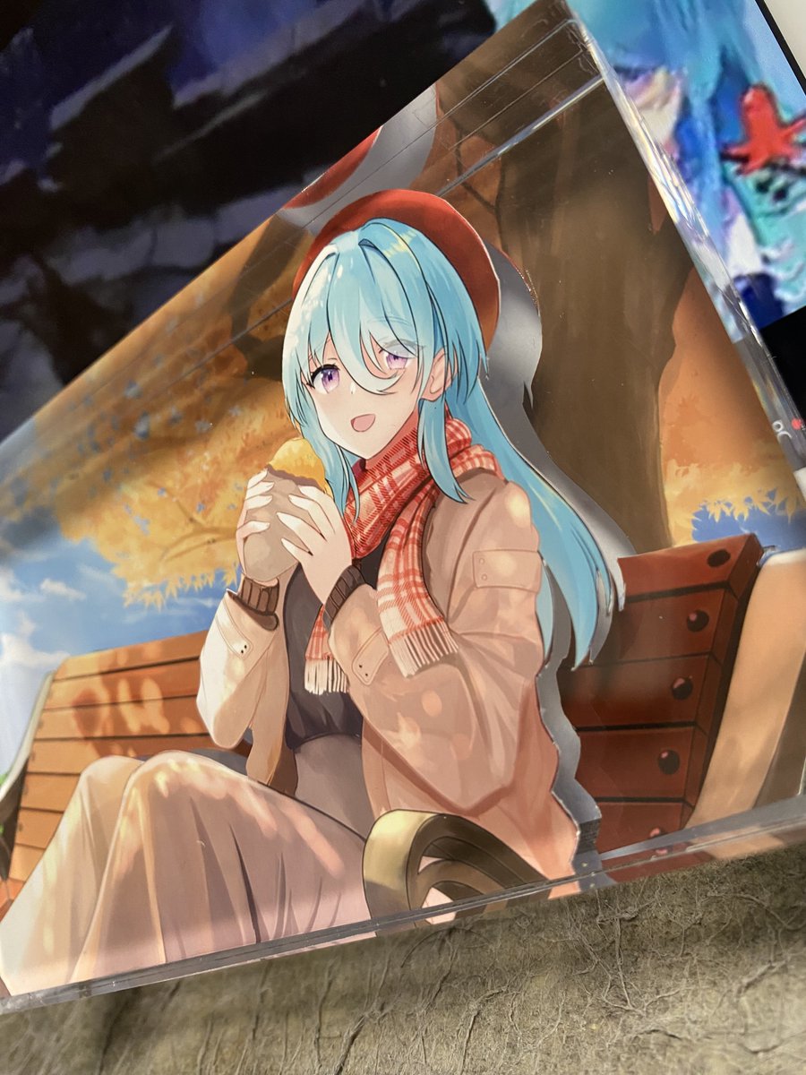 師匠の配信中に作ってたアクリルパネルはこちらです〜(メッセージ付き