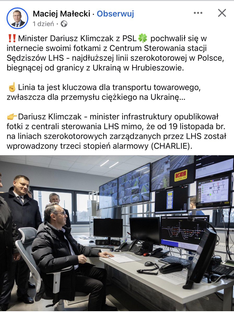 Ja pier… myślałem, że to fejk - ale to nie fejk. 
Po sabotażu na torach wzięto pod lupę ochronę linii kolejowych.
Zakazano robienia zdjęć (była nawet głośna akcja o facecie, który robił zdjęcia pociągów bo to jego hobby - zatrzymała go policja i przesłuchiwali parę godzin) , a