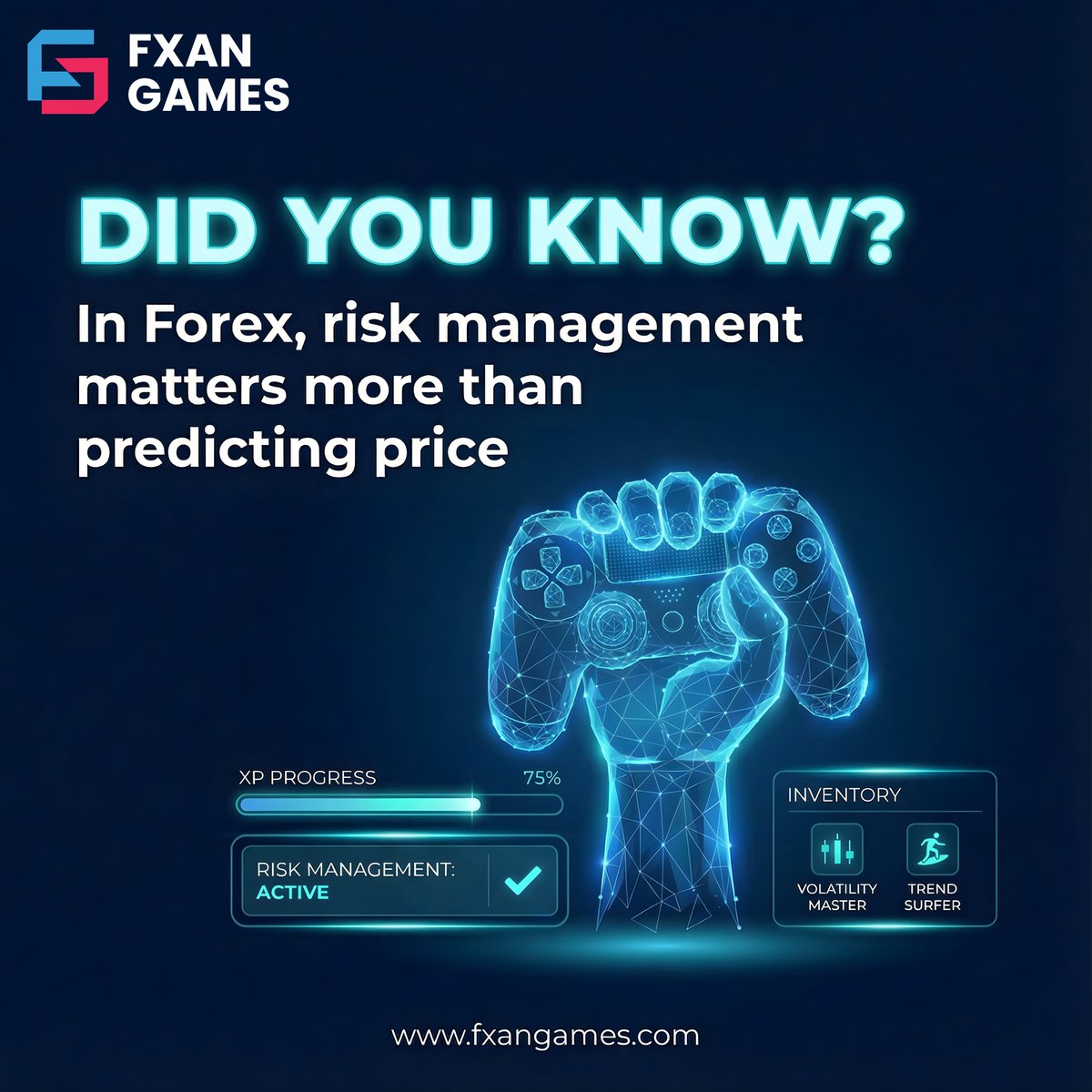 FXAN_Games's tweet photo. ๐ฎ Did you know?
Most traders fail not because of strategy, but because of poor risk management.
Learn, play, and improve your Forex skills the game way. ๐
#FXANGames #ForexEducation #GamifiedTrading #DidYouKnow #LearnThroughPlay #LevelUp https://t.co/zaKMqyIlhx