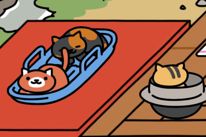 anzu7416's tweet photo. おに「次はそりで遊ぶにゃ」
#ねこあつめ #ねこあつめ2 https://t.co/iOgJFpefop