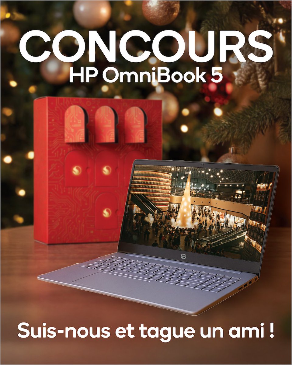 Snapdragon_FR's tweet image. Que tu sois en train d'acheter tes derniers cadeaux en ligne ou que tu braves les magasins, on t'offre le pouvoir d’un réveillon sans panique avec le HP OmniBook 5 @hpeurope ✨ #SnapdragonXSeries

Ne manque pas ça :
🎁 Suis notre compte @Snapdragon_FR
❤️ Tague un ami qui serait…