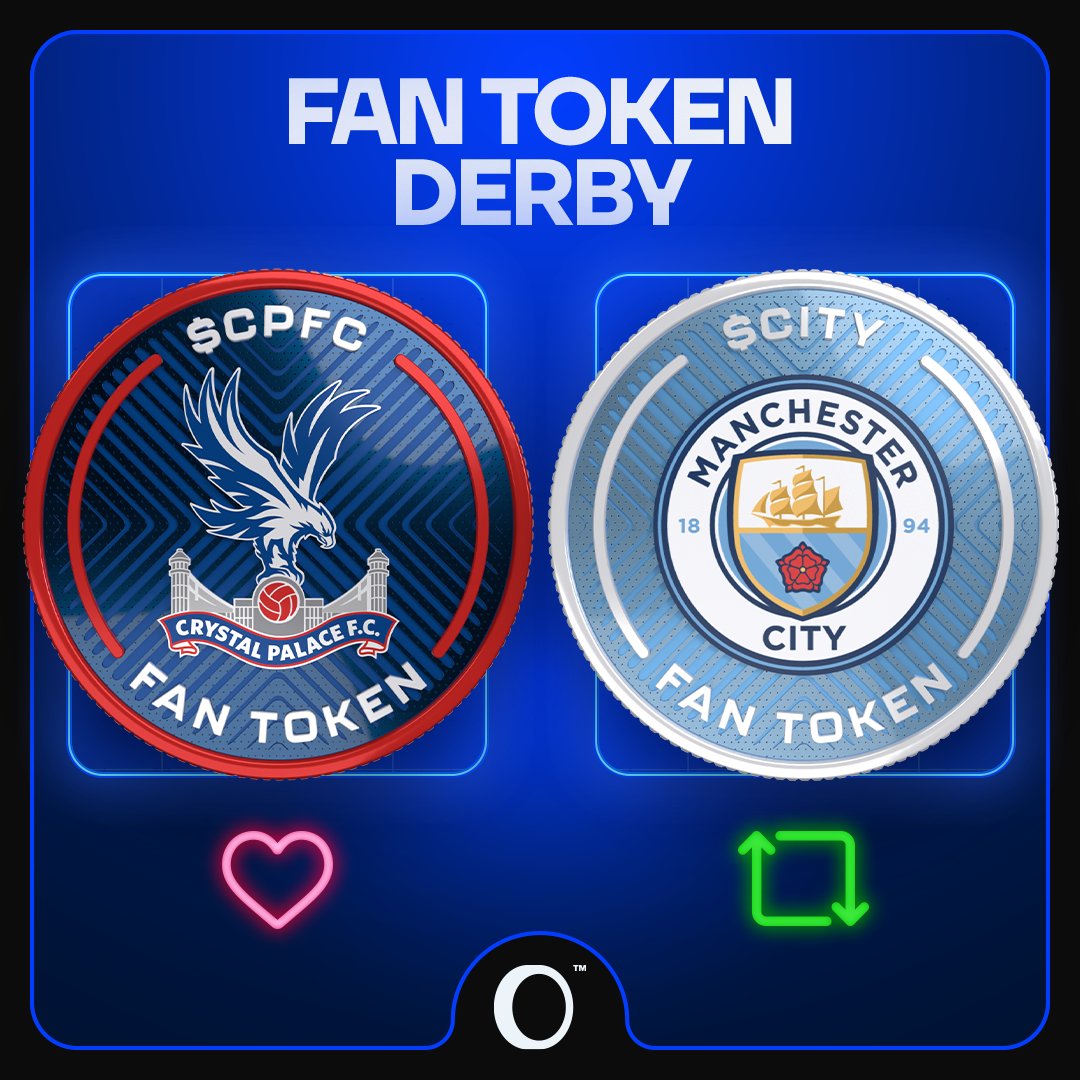 Another great Fan Token derby ahead! Will the result spark a reaction  On-Chain for $CPFC or $CITY? 15:00 CET | @CPFC 🆚 @ManCity