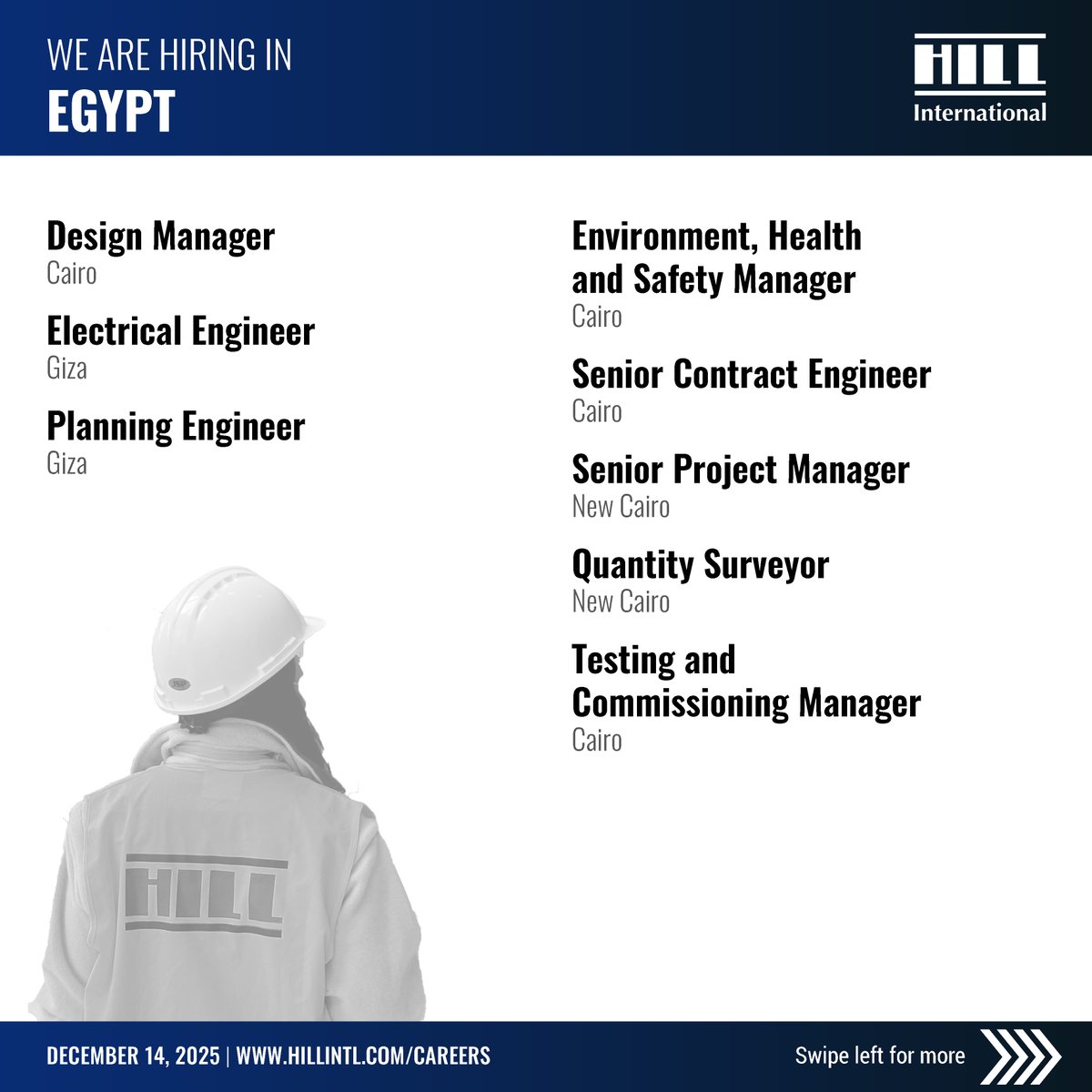 Hillintl's tweet photo. Join Hill and put your expertise to work on some of the world’s most ambitious infrastructure programs. There’s still time to take the next step in your career before the end of the year. For more information about a career at Hill, please visit https://t.co/EPsYsMDwPu. https://t.co/OpJ2X2pBIW