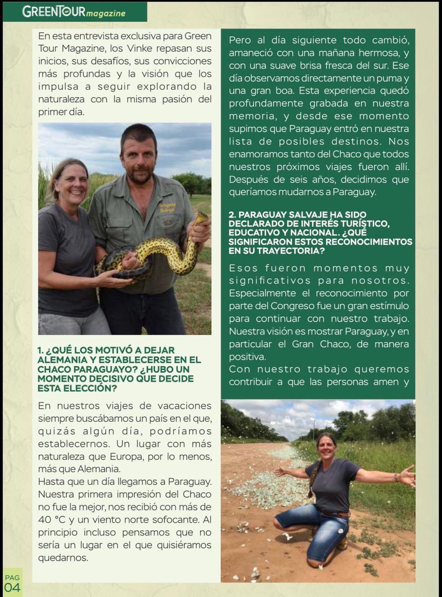 ParaguaySalvaje's tweet photo. Gracias Green Tour Magazine por darnos tanto espacio!
La entrevista completa: https://t.co/V9QLGMypnp https://t.co/l12LEwiVZP