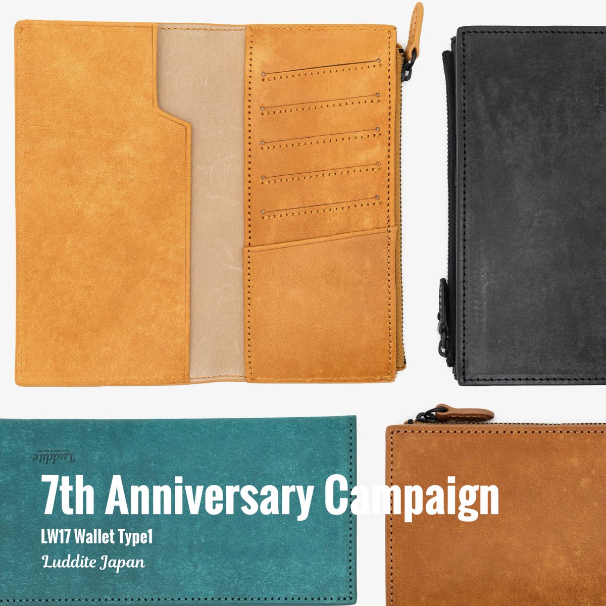 luddite_japan's tweet photo. 7周年記念キャンペーン⚡️（第2弾）
LW17 Wallet Type1のどれか1色を抽選で2名様にプレゼント!

☞ 応募方法
@luddite_japan をフォロー
②このツイートをRT&amp;いいね

☞ 応募期間
12/20 23:59まで
当選者にはDMします。 https://t.co/dx8J3meT7C