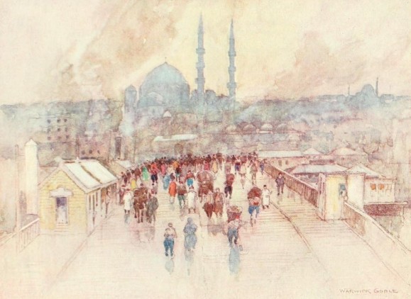 LevantineH's tweet photo. "The Last of the Dragomans: Ferdinand Schirza of Galata (1924-2012)" January 5th at 18.00 GMT. A talk by Dr. Steven Richmond. In-person and online. Free for LHF members. Booking is essential: https://t.co/2Yet2EDlT7 . Image: View from Galata to Stamboul by Warwick Goble (1906) https://t.co/8wbxFr08em