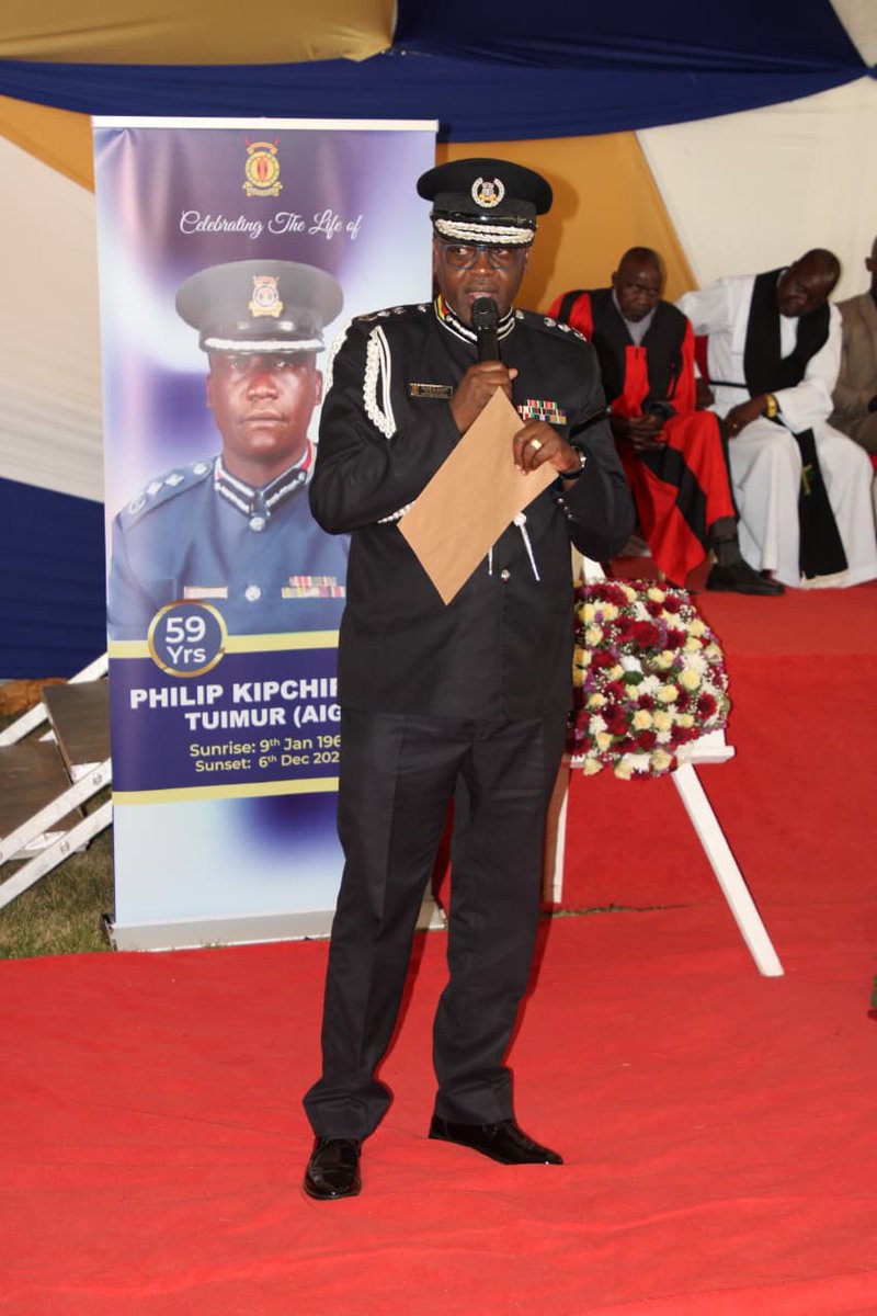 PoliceKE's tweet photo. FARE THEE WELL PHILIK K. TUIMUR,AIG

The Deputy Inspector General of @PoliceKE Eliud Lagat joined family, friends and colleagues of the late Philip Kipchirchir Tuimur, AIG  during his interment at his home in Kabutiei village in Nandi County. Rest well.
You fought a good fight. https://t.co/Ge1aNg0Rys