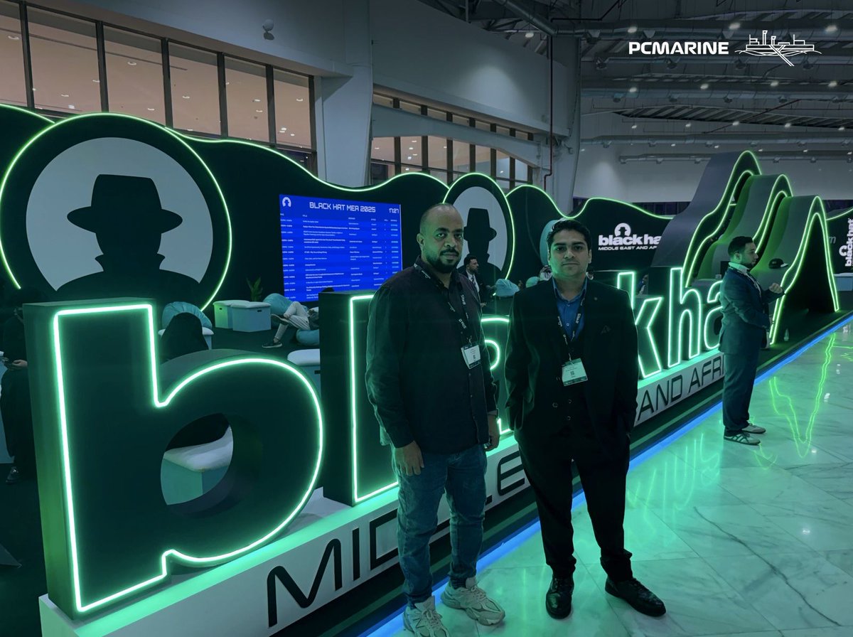 pcmarinee's tweet photo. PC Marine Services attended Black Hat MEA 2025 in Riyadh.
Great exposure to top cybersecurity leaders, fresh insights on emerging threats, and valuable industry connections shaping the future of digital security.
#BlackHatMEA2025 #CyberSecurity #TechEvents https://t.co/msJVYoNk4e