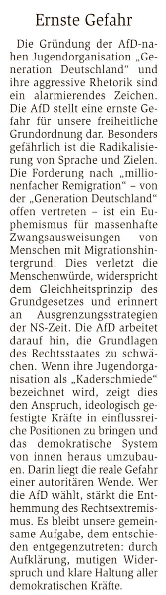Das Darmstädter Echo veröffentlichte meinen Leserbrief am 13.12.2025.