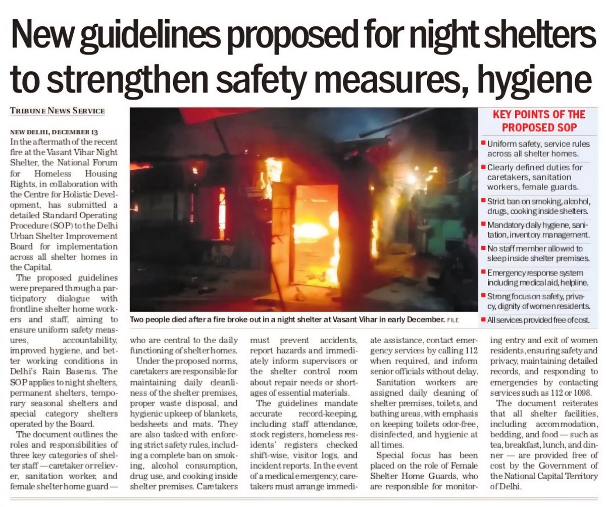 New guidelines proposed for night shelters to strengthen safety measures, hygiene

Submission, SOP has become especially important 
in light of the recent fire incident at the Vasant Vihar Night 
Shelter

<a href="/dusibdelhi/">DUSIB</a>
<a href="/ashishsood_bjp/">Ashish Sood</a>
<a href="/AlediaSunil/">सुनील कुमार आलेडिया</a>
<a href="/NFHHR4/">NFHHR</a>
<a href="/ydv_harshh/">Harsh Yadav</a> 

#Homeless