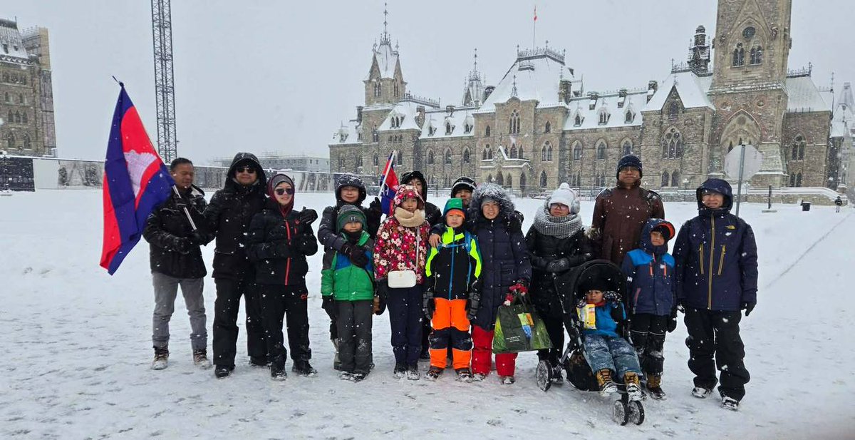 TTNEnglish's tweet photo. Cambodians in Canada Call for Thailand to Stop Attacking Cambodia

SIEM REAP - Despite the heavy snow, around 150 Cambodian people living in Canada gather and urges Thailand to cease military action on Cambodia's sovereignty.

Organized at the Parliament Hill of Ottawa capital city on December 13, they also call on the international communities to intervene as local Cambodian people continue suffering along the border with Thailand.

A renewed ceasefire was expected to take effect from December 13 at 10 pm local time. However, the Thai military has continued to carry out aggression after the set time. The new round of the border conflict between Cambodia and Thailand has escalated since December 7.
