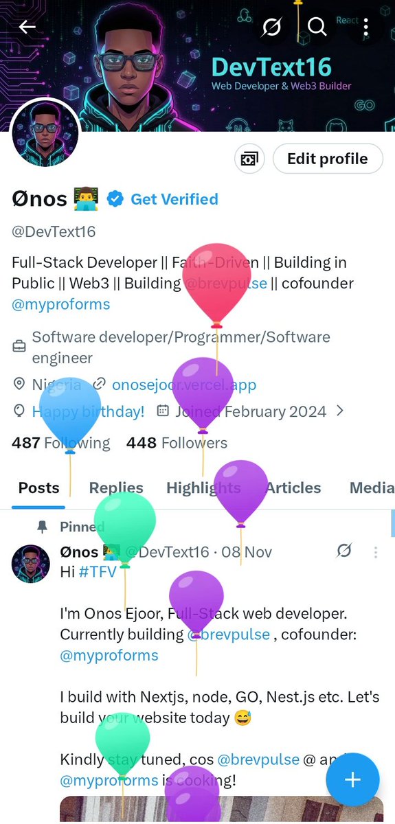 DevText16's tweet image. I got balloons today 😊
