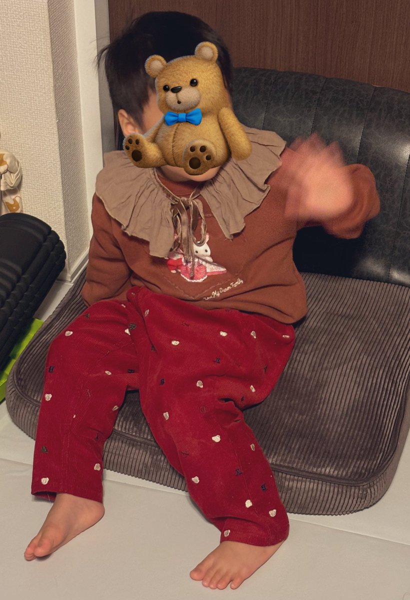 シルバニアコラボのスウェットシャツ98cm！もうすぐ3歳の息子にぴったりだった🐰🤎